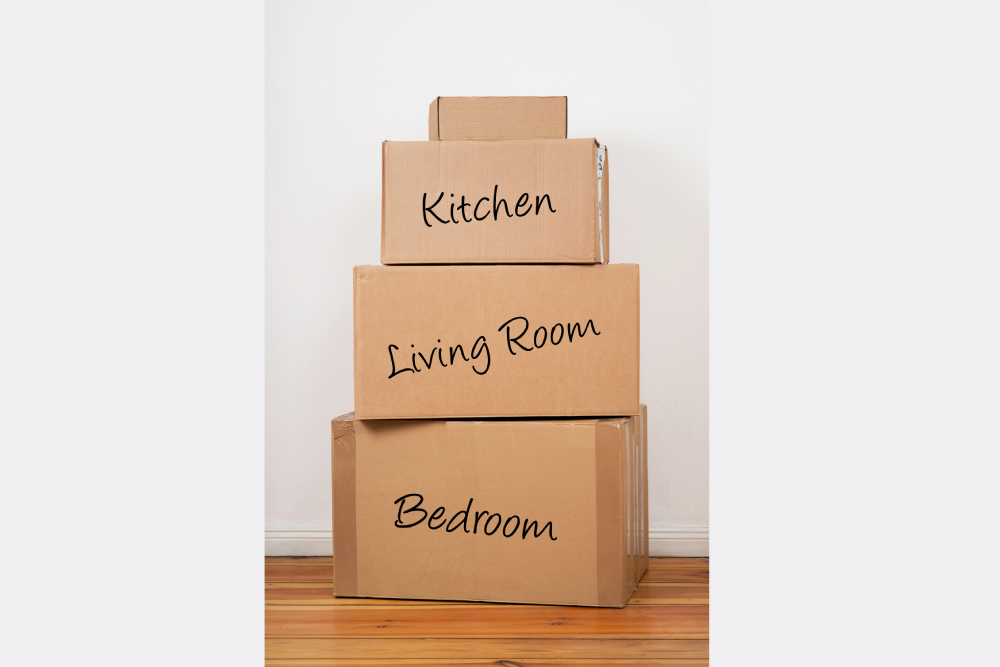 Systematisches beschriften der Umzugskartone